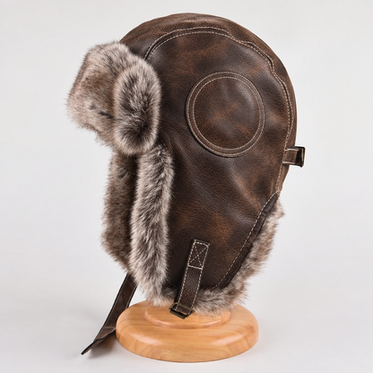 Vintage WWII  Fur-Lined Aviator Hat